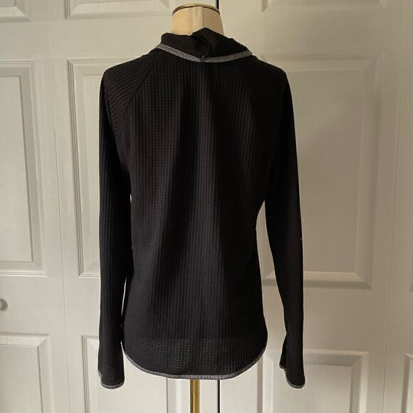 RBX Womens Black Waffle Knit Long Sleeve Mock Neck Top - Picture 3 of 6